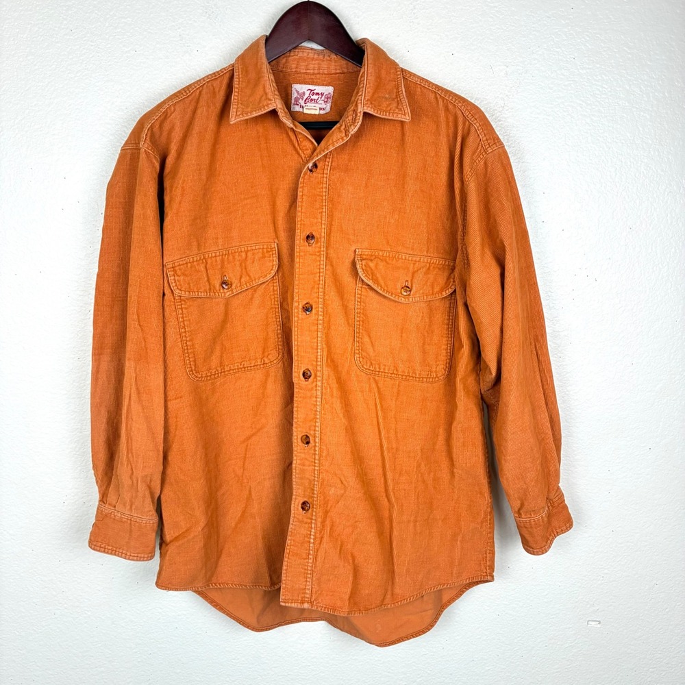 Vintage 90s Tomy Cort Mens Shirt Sz M Corduroy Button Down Workwear Utility